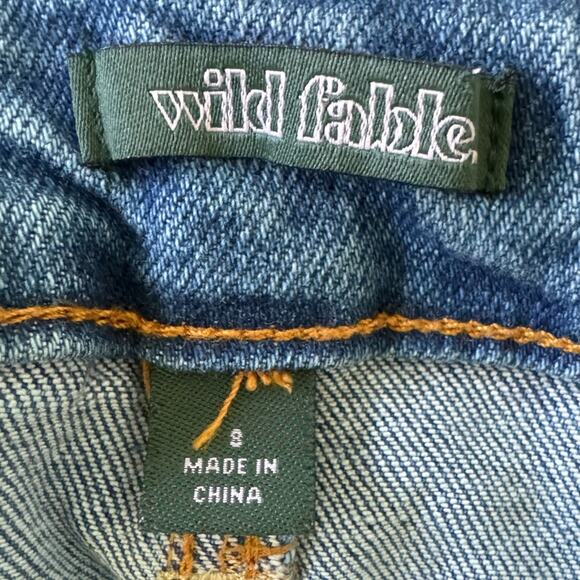 Wild Fable Extreme Flare Bottom Hippie Festival Button Fly Jean Size 8 - Picture 8 of 9
